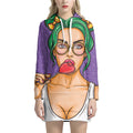 Punk Girl And Lollipop Print Pullover Hoodie Dress