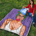 Punk Girl And Lollipop Print Quilt