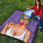 Punk Girl And Lollipop Print Quilt