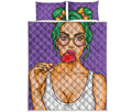 Punk Girl And Lollipop Print Quilt Bed Set
