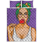 Punk Girl And Lollipop Print Quilt Bed Set