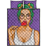 Punk Girl And Lollipop Print Quilt Bed Set