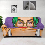 Punk Girl And Lollipop Print Sofa Cover