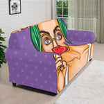 Punk Girl And Lollipop Print Sofa Cover