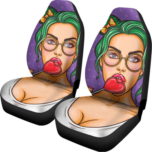 Punk Girl And Lollipop Print Universal Fit Car Seat Covers