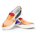 Punk Girl And Lollipop Print White Slip On Sneakers
