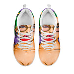 Punk Girl And Lollipop Print White Sneakers