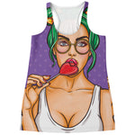 Punk Girl And Lollipop Print Women's Racerback Tank Top