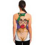 Punk Girl And Lollipop Print Women's Racerback Tank Top