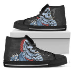 Punk Mohawk Devil Print Black High Top Shoes