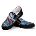 Punk Mohawk Devil Print Black Slip On Sneakers