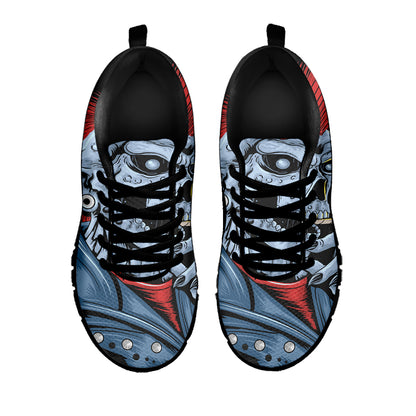 Punk Mohawk Devil Print Black Sneakers