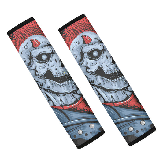 Punk Mohawk Devil Print Car Seat Belt Covers