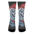 Punk Mohawk Devil Print Crew Socks