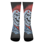 Punk Mohawk Devil Print Crew Socks