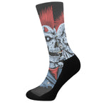 Punk Mohawk Devil Print Crew Socks