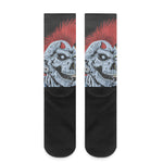 Punk Mohawk Devil Print Crew Socks