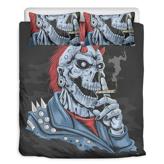 Punk Mohawk Devil Print Duvet Cover Bedding Set