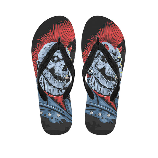 Punk Mohawk Devil Print Flip Flops