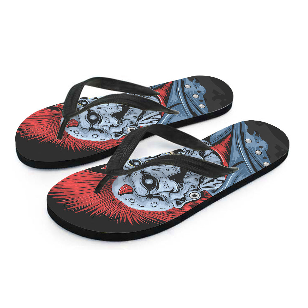 Punk Mohawk Devil Print Flip Flops