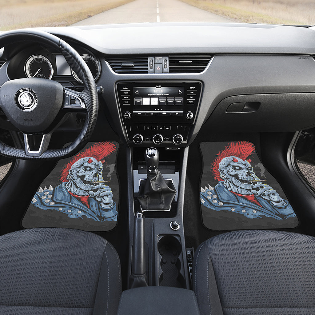 Punk Mohawk Devil Print Front and Back Car Floor Mats