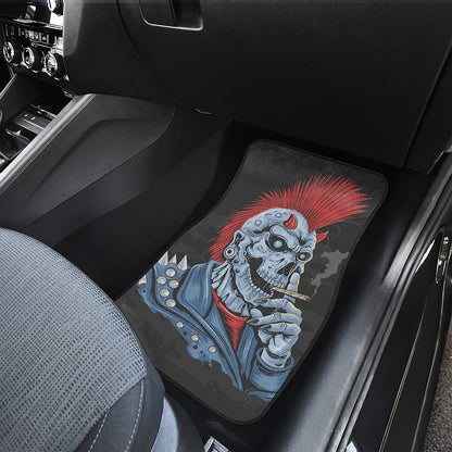 Punk Mohawk Devil Print Front and Back Car Floor Mats