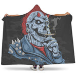 Punk Mohawk Devil Print Hooded Blanket