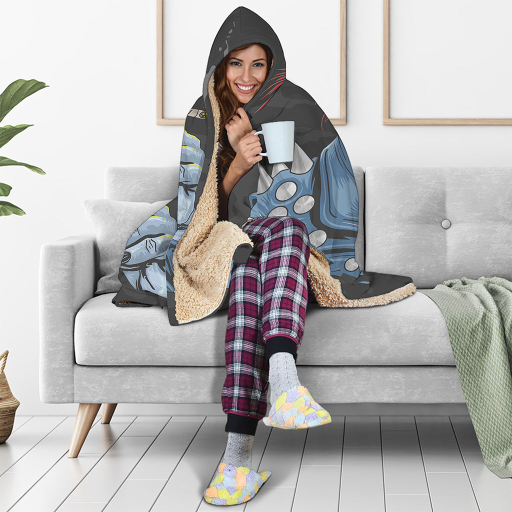 Punk Mohawk Devil Print Hooded Blanket