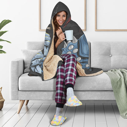 Punk Mohawk Devil Print Hooded Blanket