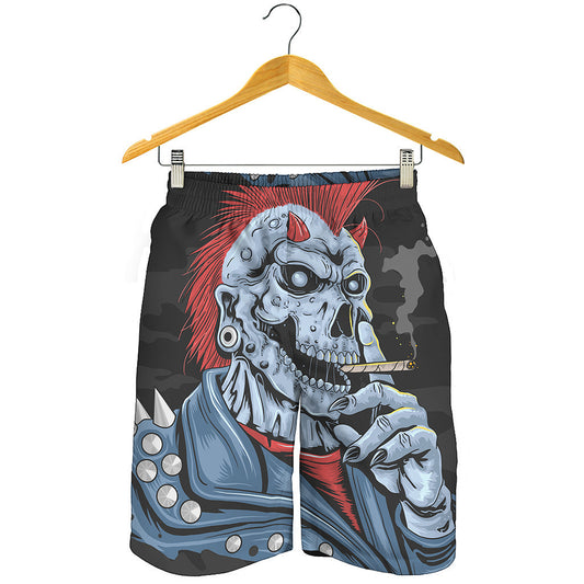 Punk Mohawk Devil Print Men's Shorts