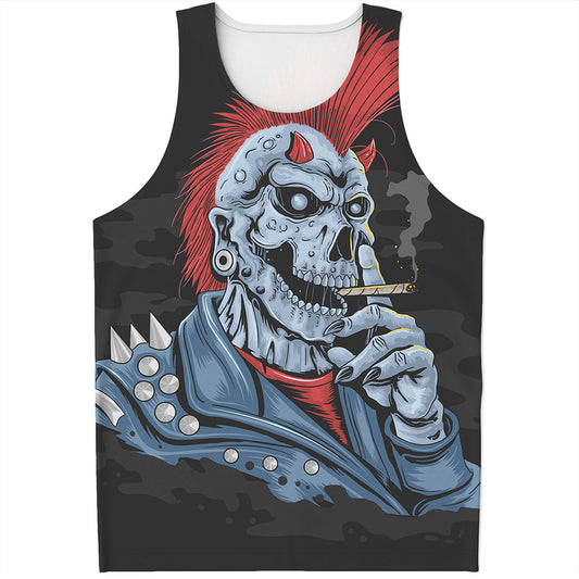 Punk Mohawk Devil Print Men's Tank Top