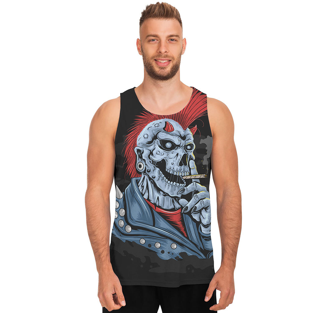 Punk Mohawk Devil Print Men's Tank Top