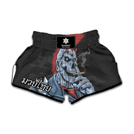 Punk Mohawk Devil Print Muay Thai Boxing Shorts