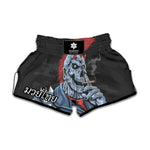 Punk Mohawk Devil Print Muay Thai Boxing Shorts