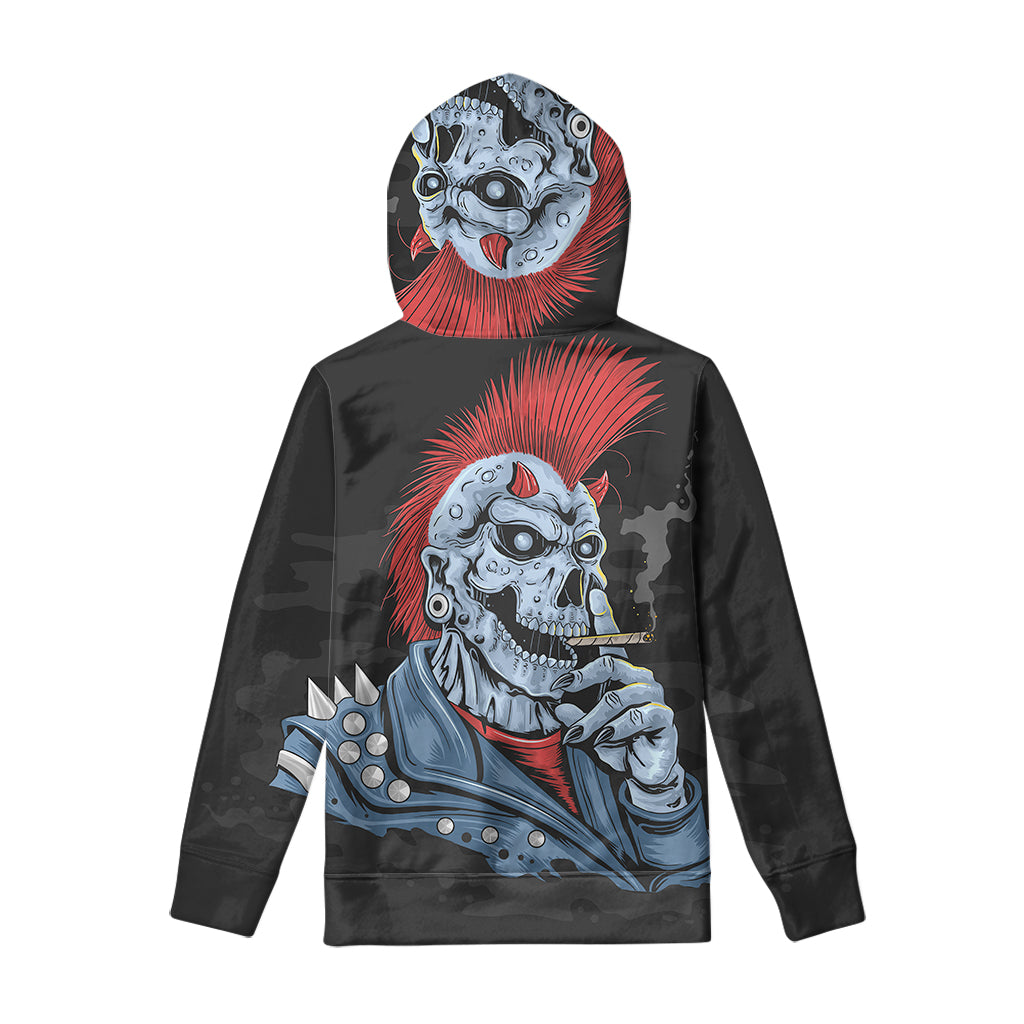 Punk Mohawk Devil Print Pullover Hoodie
