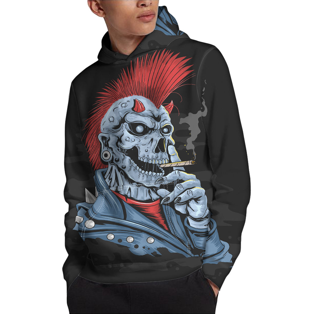 Punk Mohawk Devil Print Pullover Hoodie