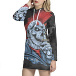 Punk Mohawk Devil Print Pullover Hoodie Dress