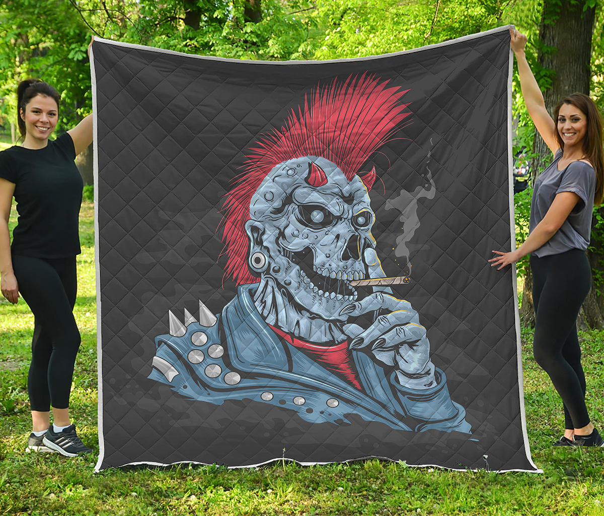 Punk Mohawk Devil Print Quilt