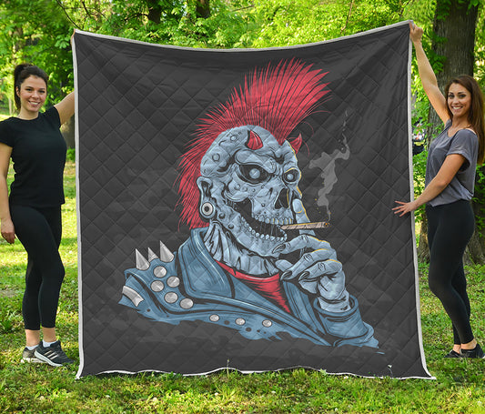 Punk Mohawk Devil Print Quilt