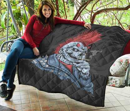 Punk Mohawk Devil Print Quilt