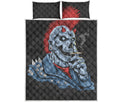 Punk Mohawk Devil Print Quilt Bed Set