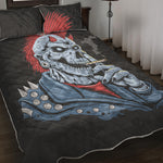 Punk Mohawk Devil Print Quilt Bed Set