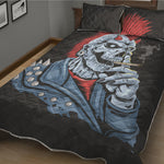 Punk Mohawk Devil Print Quilt Bed Set