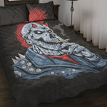 Punk Mohawk Devil Print Quilt Bed Set
