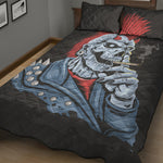 Punk Mohawk Devil Print Quilt Bed Set