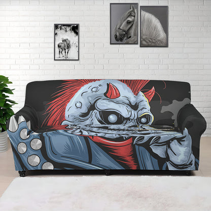 Punk Mohawk Devil Print Sofa Cover