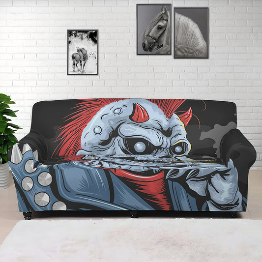 Punk Mohawk Devil Print Sofa Cover