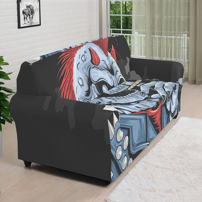 Punk Mohawk Devil Print Sofa Cover