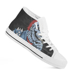 Punk Mohawk Devil Print White High Top Shoes