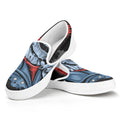 Punk Mohawk Devil Print White Slip On Sneakers